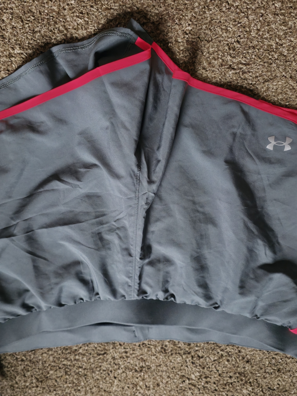Under Armour Gray Shorts with Pink Trim